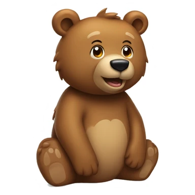 light brown bear tumb up sticker