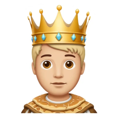 Pancake guy wearing a crown sticker