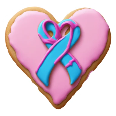 Heart cookie, suicide awareness ribbon sticker