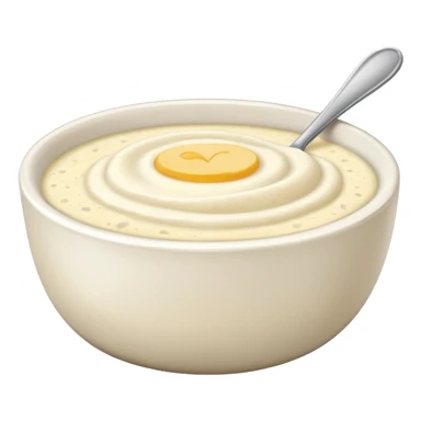 plain bowl of grits, no spoon, simple, clear sticker