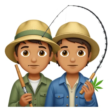 boys fishing in the sun smoking weed sticker