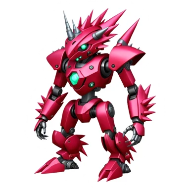 Edgy spiky faulty rue ruby Tropical Futuristic Modern Mecha-Fakémon-hybrid-creature (full body)  sticker