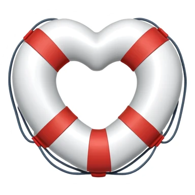 Life preserver heart sticker