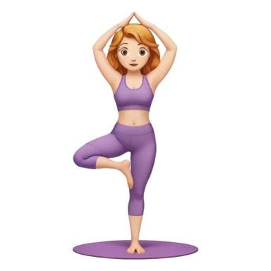Strawberry blonde girl standing yoga curvy sticker