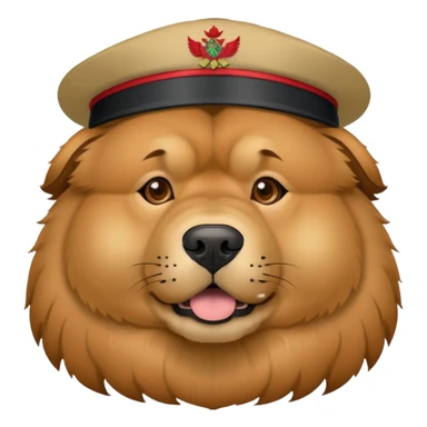 Chow-chow wearing Albania hat sticker