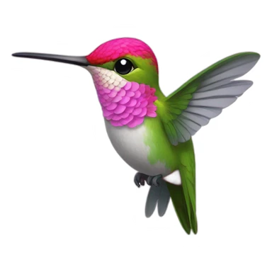 Hummingbird with long pink eye lashes sticker