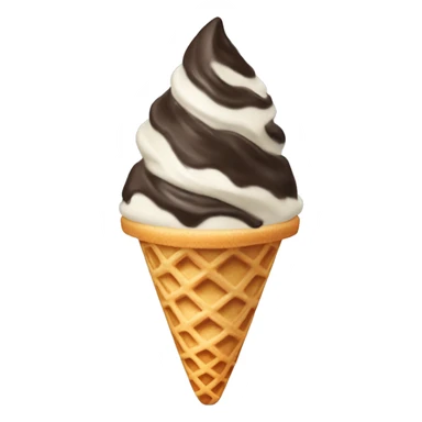 Cookies cream ice cream in a waffle cone sticker
