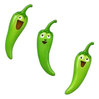 green cartoon chilli with cat face sticker