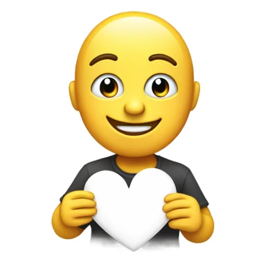 Emoji holding a heart smiling sticker