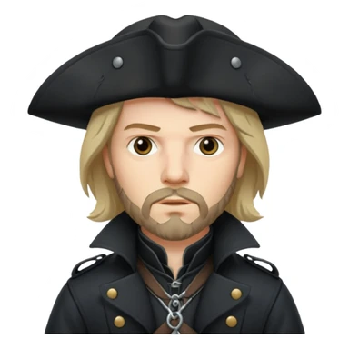 Athos, musketeer in black trench coat sticker