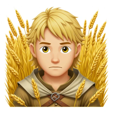 Thorfinn from vinland saga hiding in yellow wheat bush  sticker