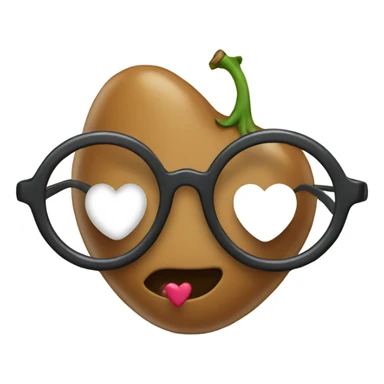 bean with heart glasses sticker
