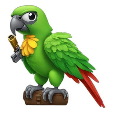 Parrot and gun sticker