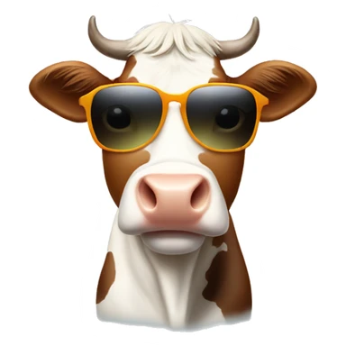 Cow wearing sunglasses  sticker