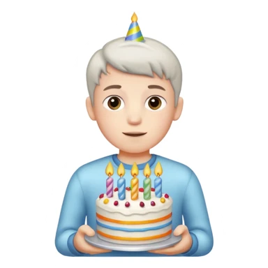 boy with birthday cake without the candles sticker