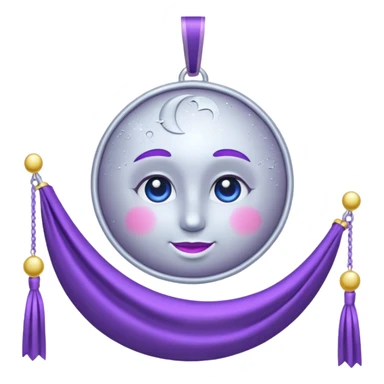 Moon Banner — silver cloth + violet trim sticker