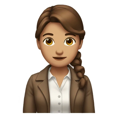 Brown haired woman with a bow sticker