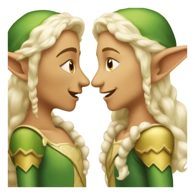 Elf on an elf kissing sticker