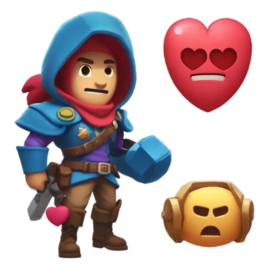 Heart emoji and in it is the Brawl stars logo sticker