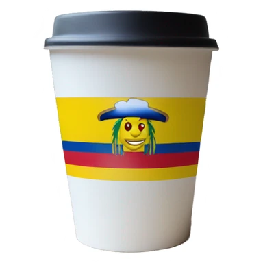 ecuador flag on coffee cup  sticker