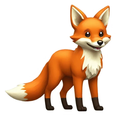 8bit styled happy fox sticker