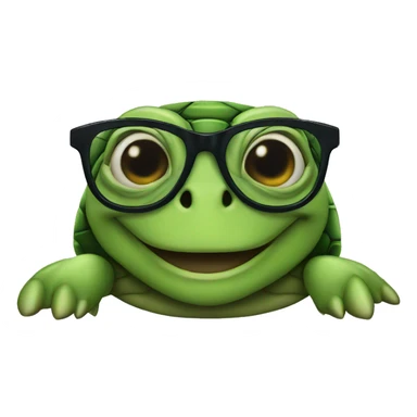 Turtle wearing glasses sticker