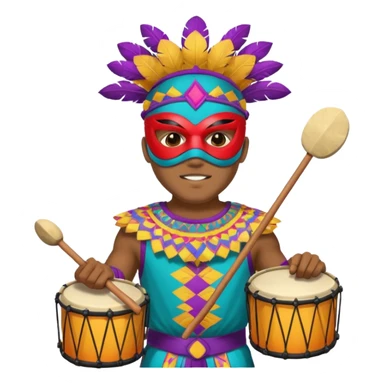 Masked Festival Drummer man sticker
