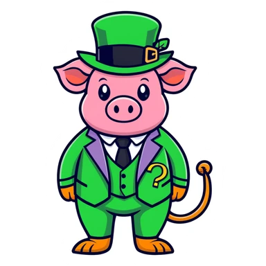 one being that is half piglin from minecraft and half the riddler from batman  sticker