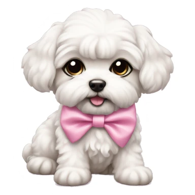 Schichon puppy pink bow  sticker