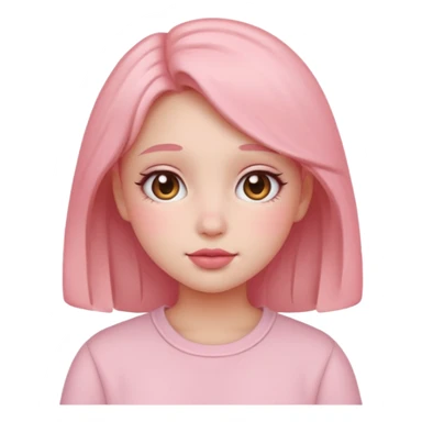 “Emoji girl, soft girl aesthetic, pink blush sticker
