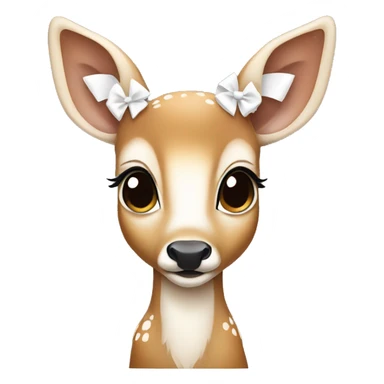 realistic baby deer wearing white bows sticker