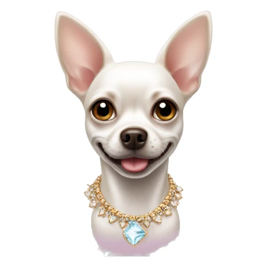 White Chihuahua with princess necklace sticker