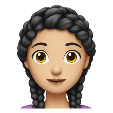 A girl with black hair in a braid sticker