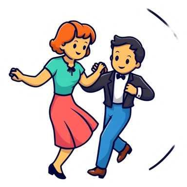 Swing dance couple sticker