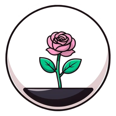 Black rose in a glass sphere sticker
