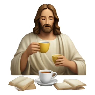 Jesus sipping tea sticker
