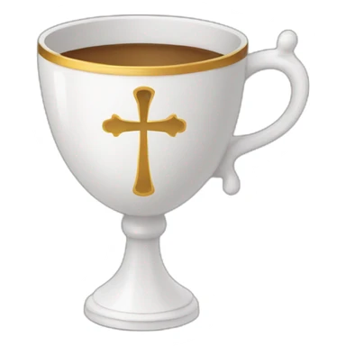 royal empty Christian cup for the winner with a cross sticker