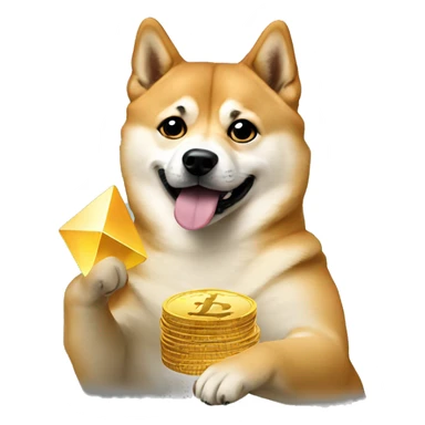 Doge holding ethereum sticker