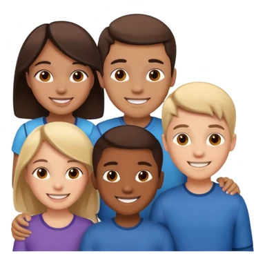 3 boys 3 girls group sticker