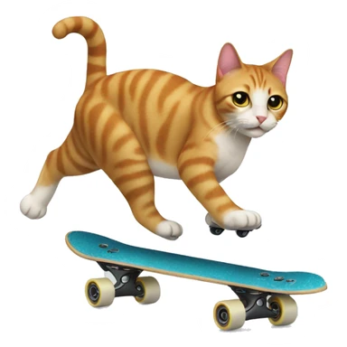 skating cat sticker