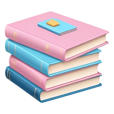 books light pink and light blue sticker
