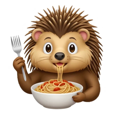 Porcupine holding spaghetti  sticker