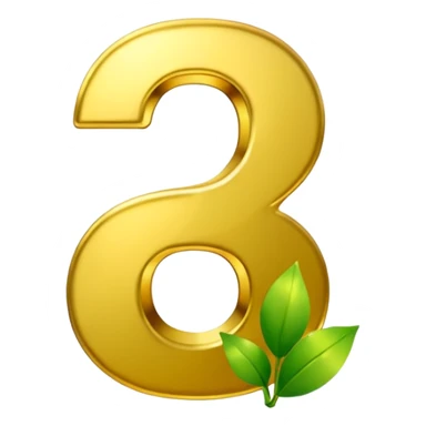 number 6 in golden and green shadows sticker