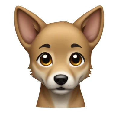 4 very short legs a light brown puppy-like wolf with black ears sticker