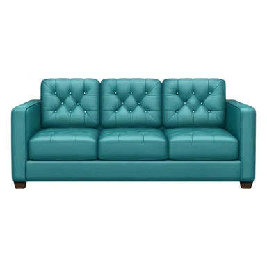 Square smooth teal three-seater sofa  sticker