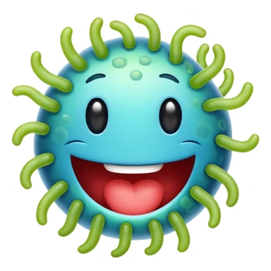 Happy bacteria emoji sticker