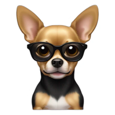 chihuahua NEGRO CON GAFAS DE SOL sticker