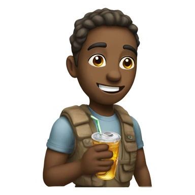 Kromi drinking soda sticker