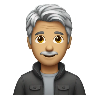 A guy with dark and grey hair sticker