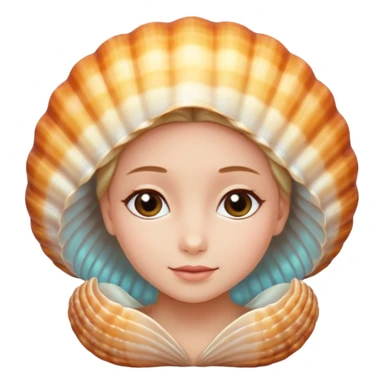 Soft, nurturing, or a bit shy. Very polite and kind. woman in a shell 
more dinamic emoji  sticker